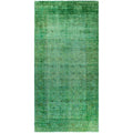 Overdyed Hand Knotted Wool Modern Contemporary Green Runner 6 3 X 12 7