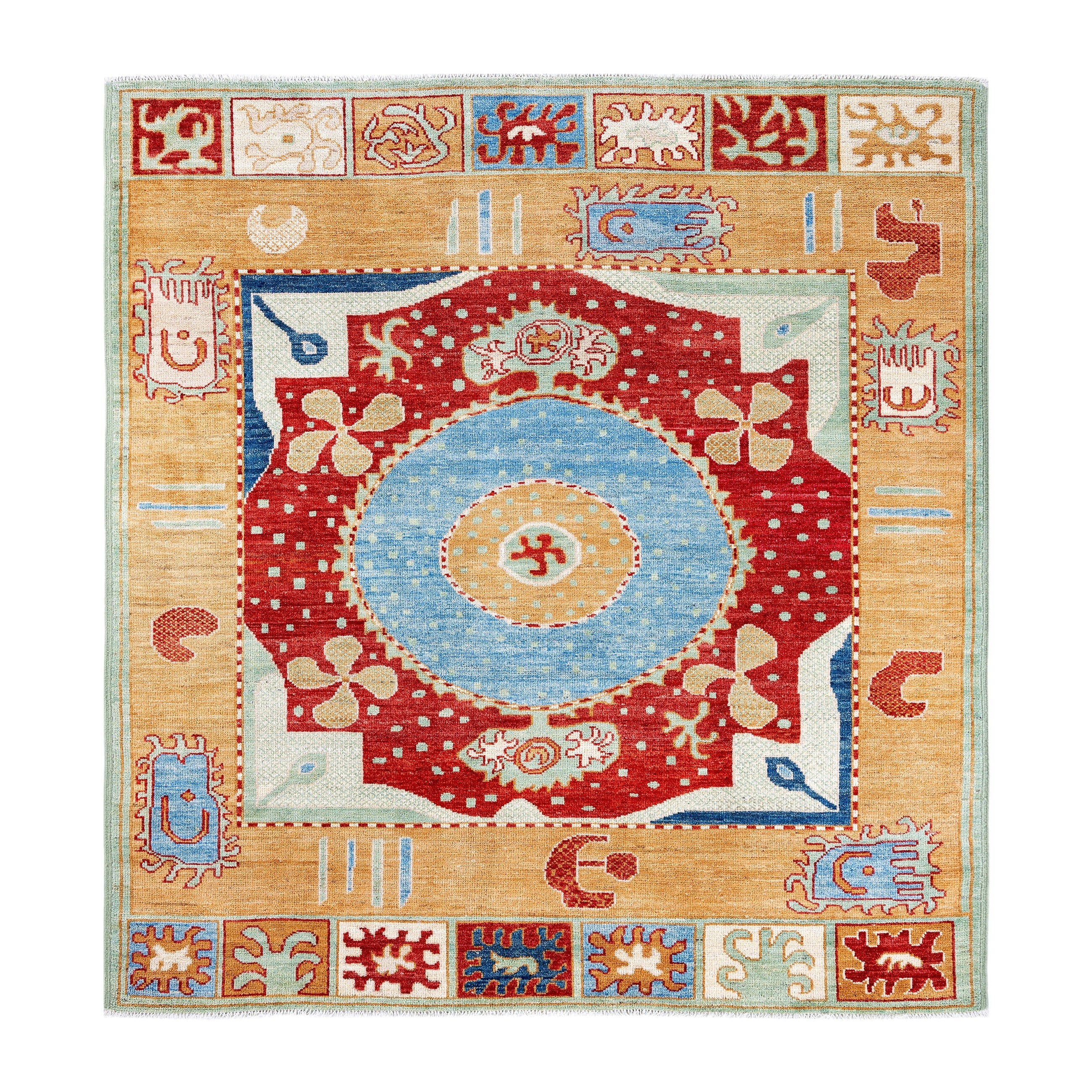 Overdyed Hand Knotted Wool Modern Contemporary Multi Area Rug 8 3 X 9 1