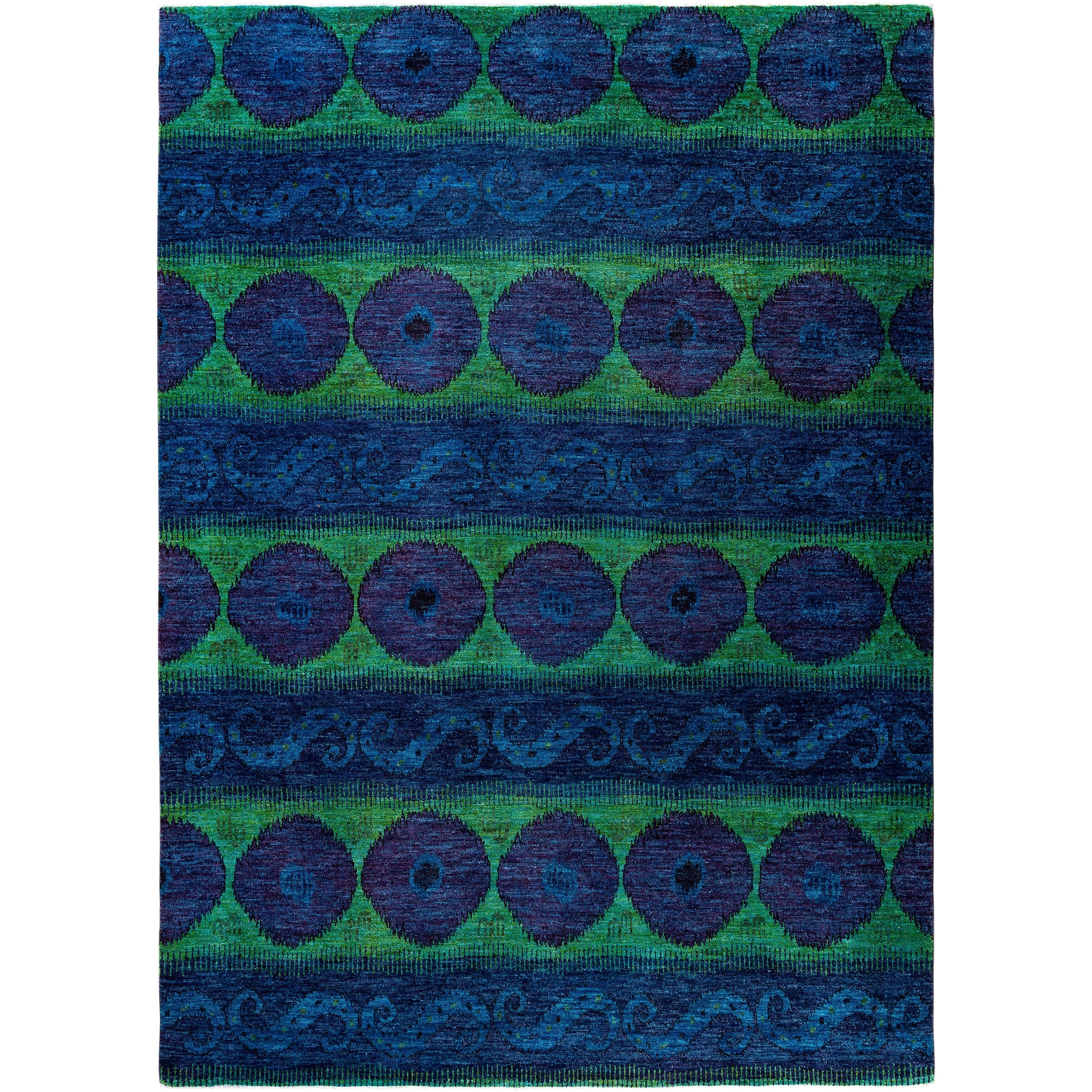 Overdyed Hand Knotted Wool Modern Contemporary Multi Area Rug 9 0 X 12 8
