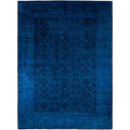 Overdyed Hand Knotted Wool Modern Contemporary Navy Area Rug 10 4 X 13 10