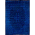 Overdyed Hand Knotted Wool Modern Contemporary Navy Area Rug 10 4 X 13 10