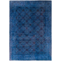 Overdyed Hand Knotted Wool Modern Contemporary Navy Area Rug 5 10 X 8 1