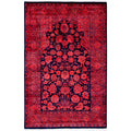 Overdyed Hand Knotted Wool Modern Contemporary Orange Area Rug 4 2 X 6 4