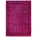 Overdyed Hand Knotted Wool Modern Contemporary Pink Area Rug 10 2 X 14 2