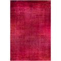Overdyed Hand Knotted Wool Modern Contemporary Pink Area Rug 12 1 X 18 1