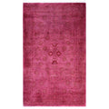 Overdyed Hand Knotted Wool Modern Contemporary Pink Area Rug 3 1 X 5 1