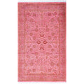 Overdyed Hand Knotted Wool Modern Contemporary Pink Area Rug 3 1 X 5 1