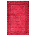 Overdyed Hand Knotted Wool Modern Contemporary Pink Area Rug 3 1 X 5 1