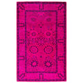 Overdyed Hand Knotted Wool Modern Contemporary Pink Area Rug 3 1 X 5 2