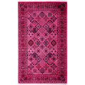 Overdyed Hand Knotted Wool Modern Contemporary Pink Area Rug 3 2 X 5 4