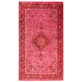 Overdyed Hand Knotted Wool Modern Contemporary Pink Area Rug 3 2 X 5 5