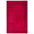 Overdyed Hand Knotted Wool Modern Contemporary Pink Area Rug 4 1 X 6 3