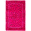 Overdyed Hand Knotted Wool Modern Contemporary Pink Area Rug 4 1 X 6 4