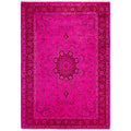 Overdyed Hand Knotted Wool Modern Contemporary Pink Area Rug 4 7 X 6 10