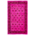 Overdyed Hand Knotted Wool Modern Contemporary Pink Area Rug 4 7 X 7 7
