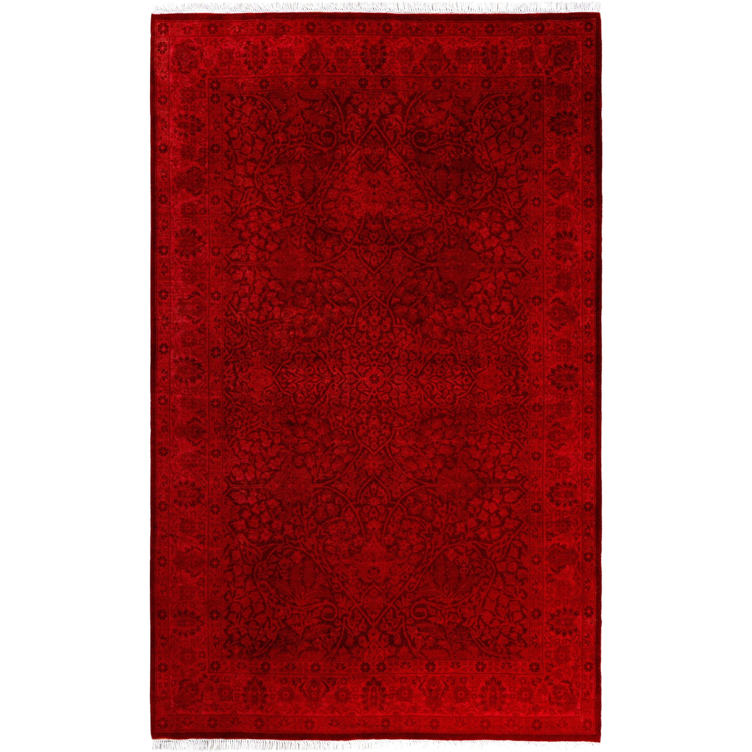 Overdyed Hand Knotted Wool Modern Contemporary Pink Area Rug 4 7 X 7 7