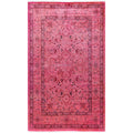Overdyed Hand Knotted Wool Modern Contemporary Pink Area Rug 4 7 X 7 7