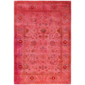 Overdyed Hand Knotted Wool Modern Contemporary Pink Area Rug 4 8 X 6 9