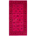 Overdyed Hand Knotted Wool Modern Contemporary Pink Area Rug 5 2 X 9 10