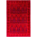 Overdyed Hand Knotted Wool Modern Contemporary Pink Area Rug 6 0 X 9 0