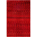 Overdyed Hand Knotted Wool Modern Contemporary Pink Area Rug 6 0 X 9 1