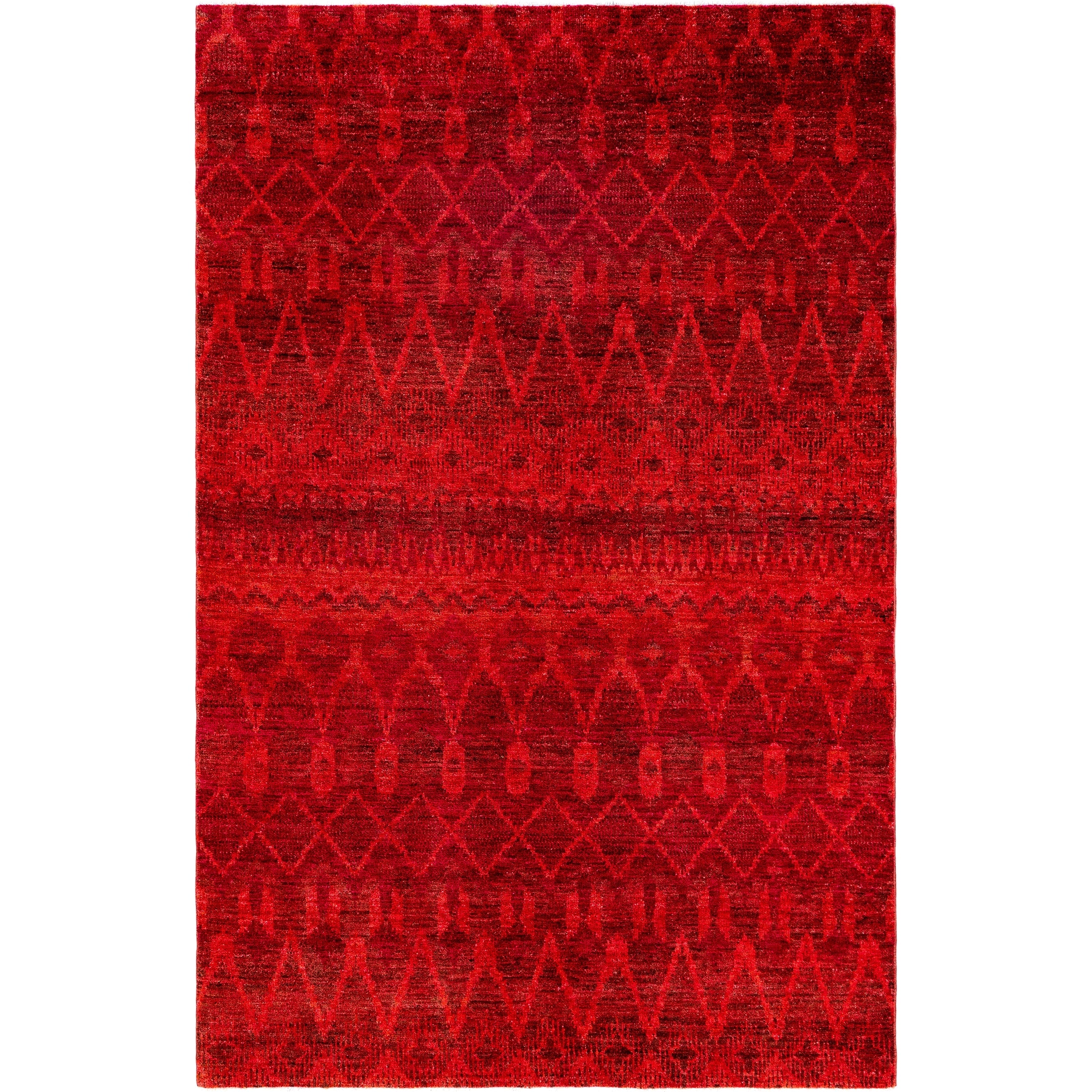 Overdyed Hand Knotted Wool Modern Contemporary Pink Area Rug 6 0 X 9 1