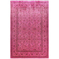 Overdyed Hand Knotted Wool Modern Contemporary Pink Area Rug 6 0 X 9 3