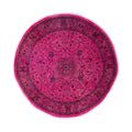 Overdyed Hand Knotted Wool Modern Contemporary Pink Area Rug 6 1 X 6 1