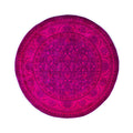 Overdyed Hand Knotted Wool Modern Contemporary Pink Area Rug 6 1 X 6 1