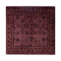 Overdyed Hand Knotted Wool Modern Contemporary Pink Area Rug 6 1 X 6 2