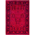 Overdyed Hand Knotted Wool Modern Contemporary Pink Area Rug 6 1 X 8 9