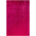 Overdyed Hand Knotted Wool Modern Contemporary Pink Area Rug 6 1 X 9 4