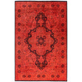 Overdyed Hand Knotted Wool Modern Contemporary Pink Area Rug 6 2 X 9 3
