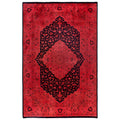 Overdyed Hand Knotted Wool Modern Contemporary Pink Area Rug 6 2 X 9 4
