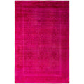 Overdyed Hand Knotted Wool Modern Contemporary Pink Area Rug 6 4 X 9 3