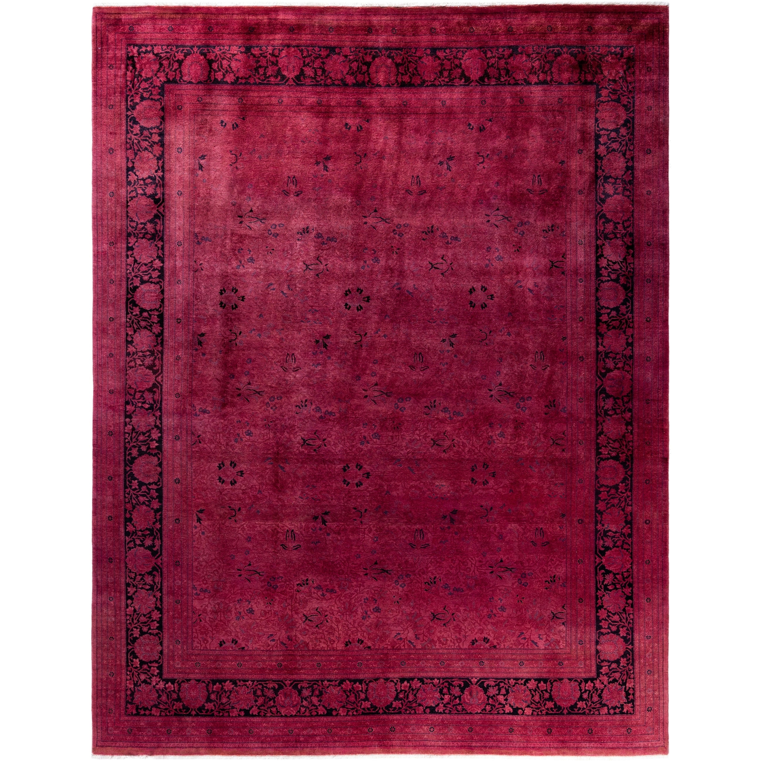 Overdyed Hand Knotted Wool Modern Contemporary Pink Area Rug 8 0 X 10 4