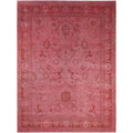 Overdyed Hand Knotted Wool Modern Contemporary Pink Area Rug 8 10 X 11 10