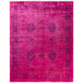 Overdyed Hand Knotted Wool Modern Contemporary Pink Area Rug 8 1 X 10 3