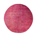 Overdyed Hand Knotted Wool Modern Contemporary Pink Area Rug 8 1 X 8 1