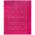 Overdyed Hand Knotted Wool Modern Contemporary Pink Area Rug 8 2 X 10 1