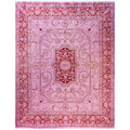 Overdyed Hand Knotted Wool Modern Contemporary Pink Area Rug 8 2 X 10 2