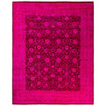 Overdyed Hand Knotted Wool Modern Contemporary Pink Area Rug 8 2 X 10 4