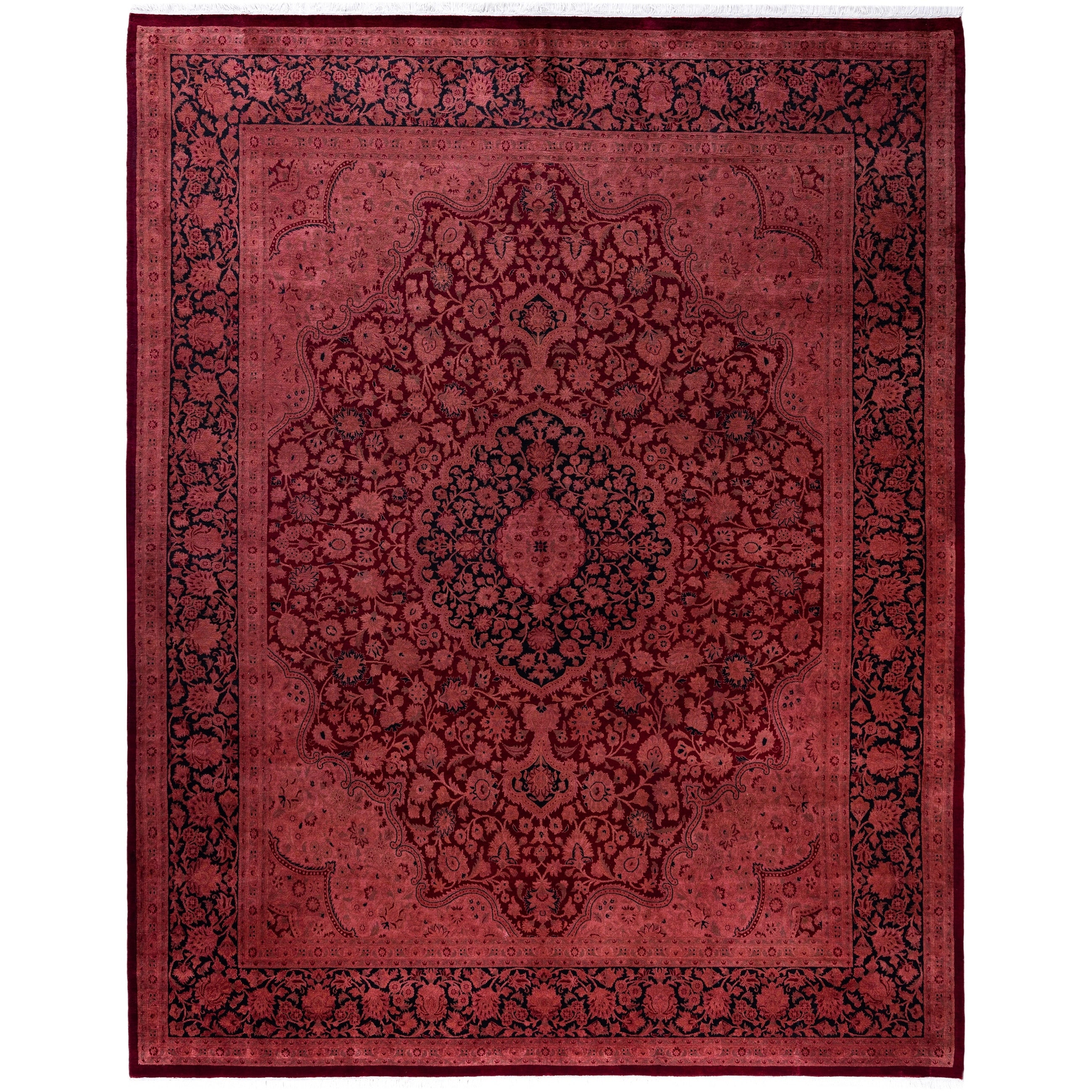 Overdyed Hand Knotted Wool Modern Contemporary Pink Area Rug 8 3 X 10 5