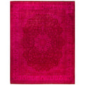 Overdyed Hand Knotted Wool Modern Contemporary Pink Area Rug 8 3 X 10 5