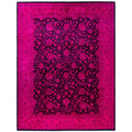 Overdyed Hand Knotted Wool Modern Contemporary Pink Area Rug 9 1 X 11 10