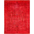 Overdyed Hand Knotted Wool Modern Contemporary Pink Area Rug 9 1 X 11 10