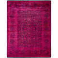 Overdyed Hand Knotted Wool Modern Contemporary Pink Area Rug 9 1 X 11 10