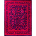 Overdyed Hand Knotted Wool Modern Contemporary Pink Area Rug 9 2 X 11 9