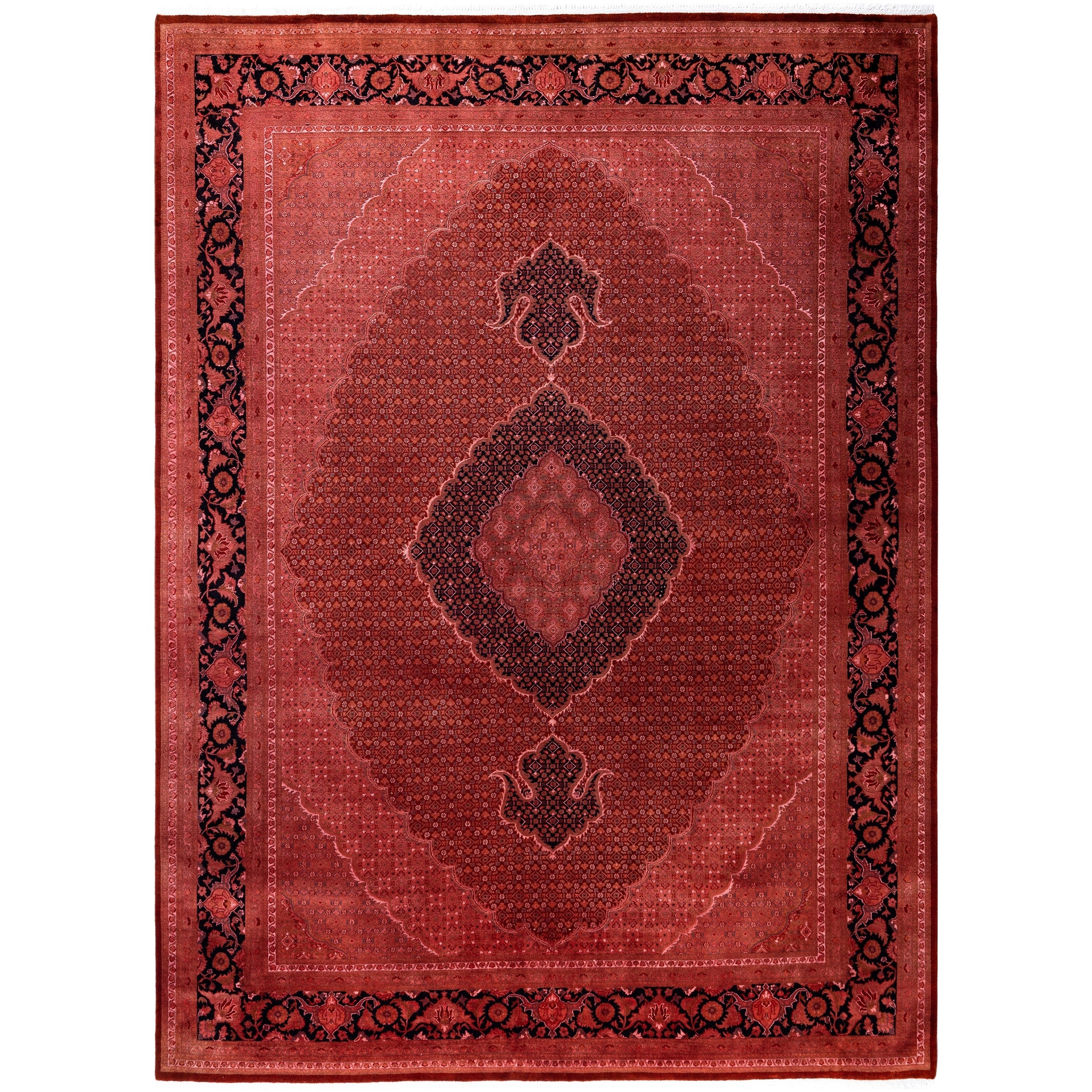 Overdyed Hand Knotted Wool Modern Contemporary Pink Area Rug 9 2 X 12 4