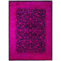 Overdyed Hand Knotted Wool Modern Contemporary Pink Area Rug 9 2 X 12 5